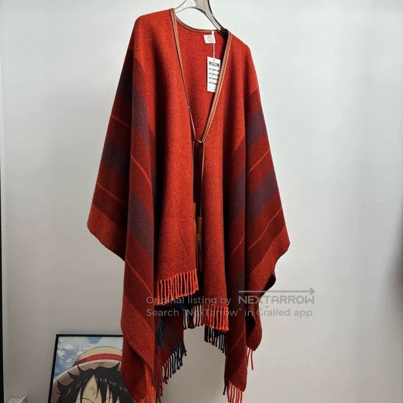 Hermes Hermes Red Classic Cashmere Shawl Size ONE SIZE - 1 Thumbnail