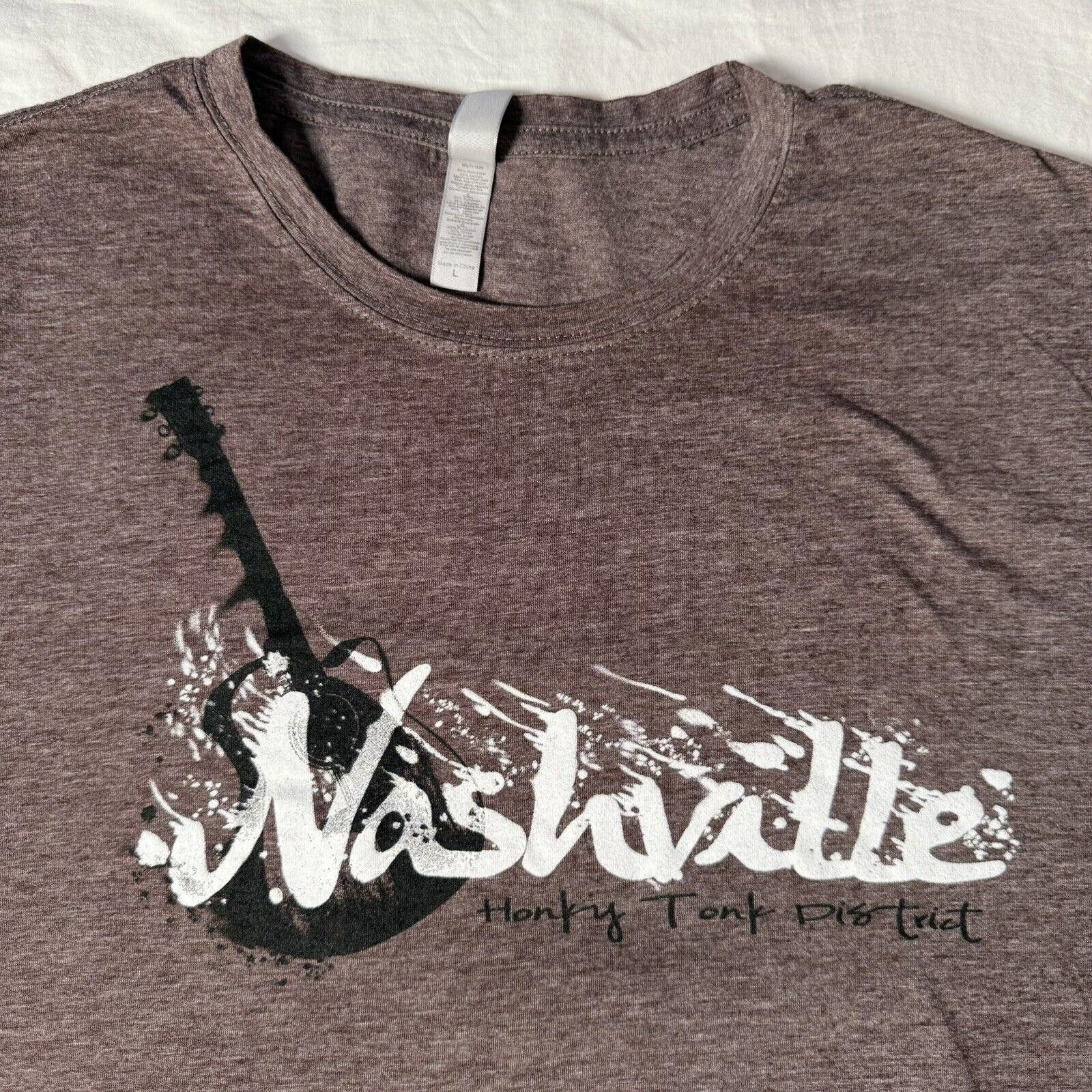 Designer NWOT Nashville Honky Tonk District T-Shirt Music Brown Sz L Size ONE SIZE - 2 Thumbnail