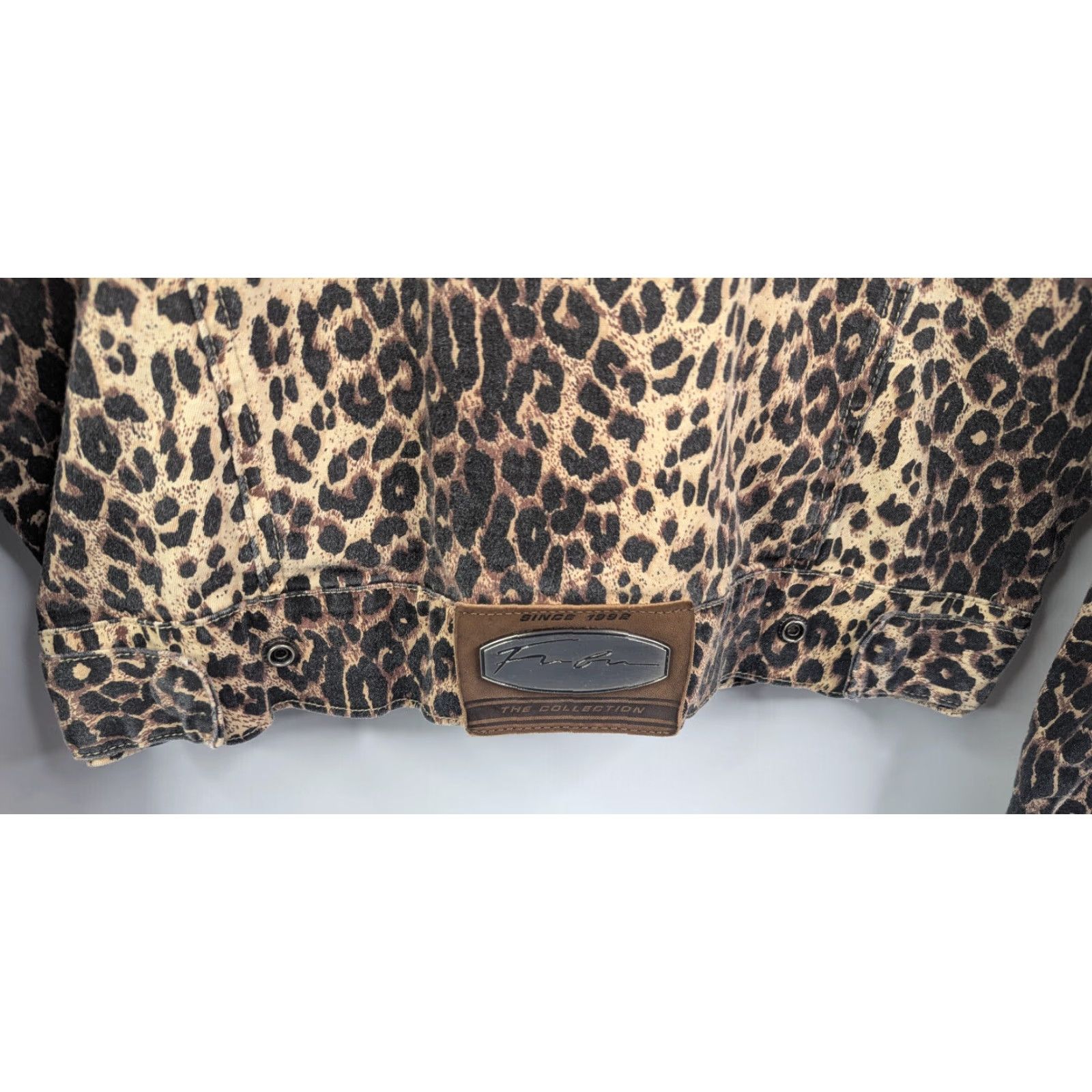 Fubu VINTAGE FUBU Crop Jacket Womens XL Leopard Print Snap Button 90s Y2K Streetwear Size XL / US 12-14 / IT 48-50 - 5 Thumbnail