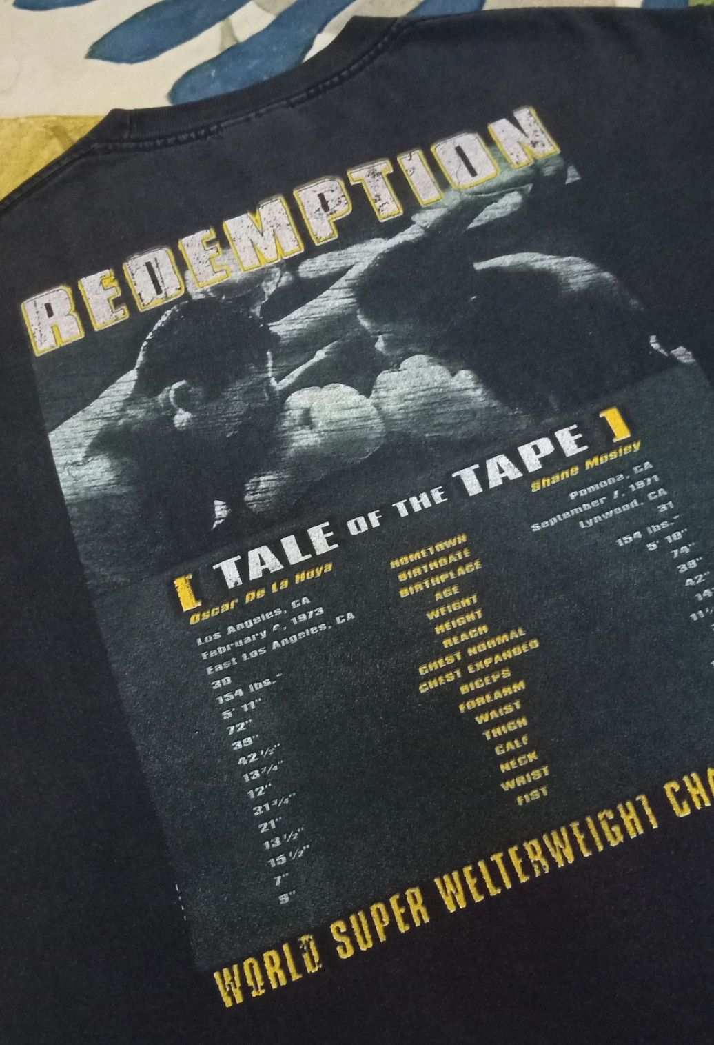 Rap Tees × Vintage Vintage De La Hoya vs Mosley II Redemption Promo T-shirt Size US L / EU 52-54 / 3 - 17 Thumbnail