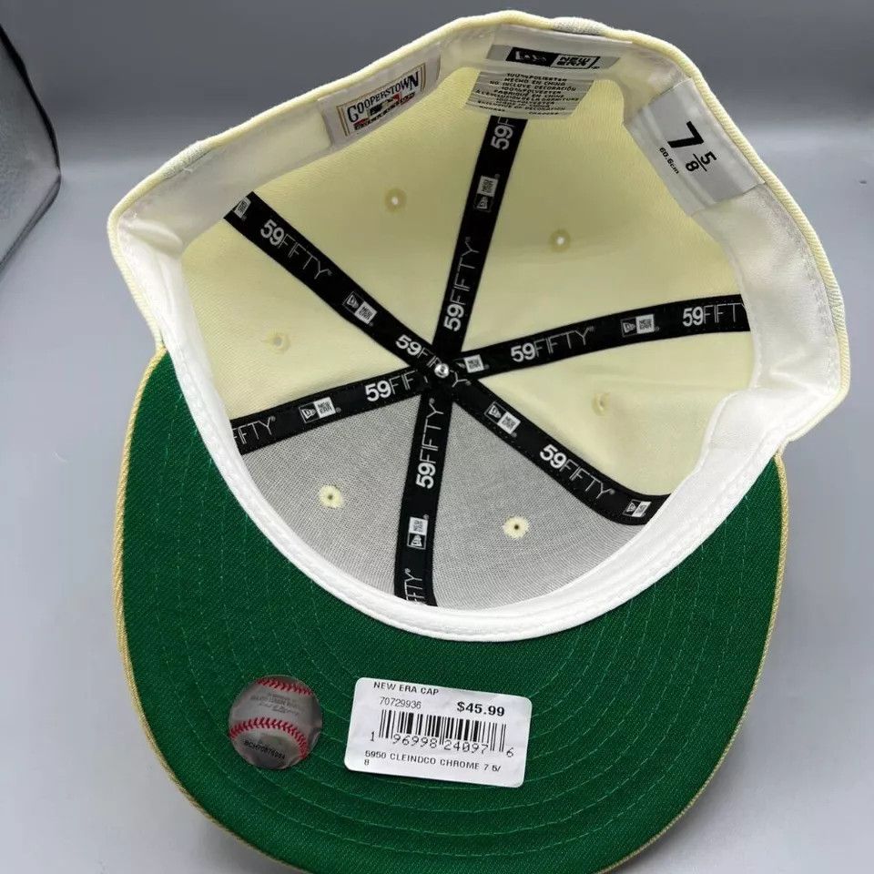 New Era Cleveland Indians Guardians Hat Men 7 5/8 White Fitted Cap Size ONE SIZE - 5 Thumbnail