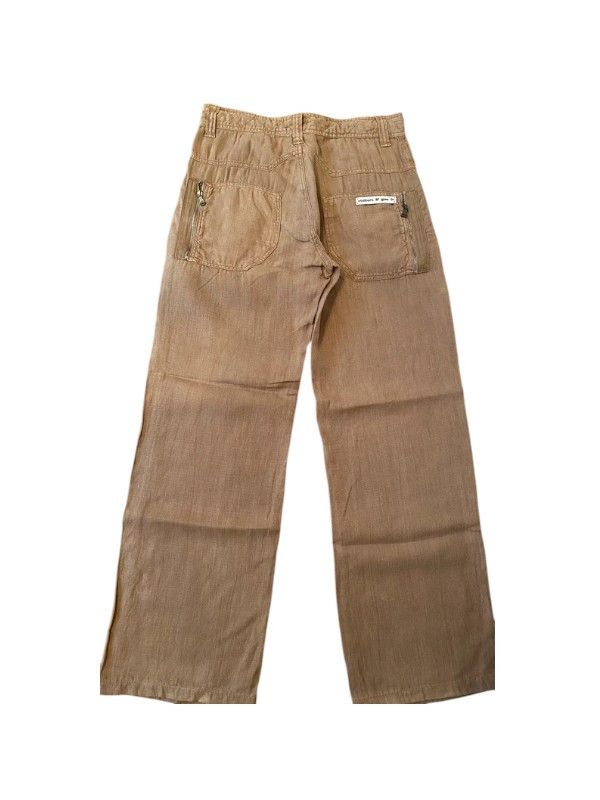 Gianfranco Ferre GF Ferré Beige Linen Trousers w/ Zip Pocket Detail, 2000s Size US 36 / EU 52 - 2 Thumbnail