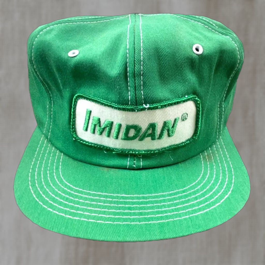 J Brand VINTAGE K-Brand Trucker Hat Cap Snap Back Green Denim Farming Seed 80s USA Patch Size ONE SIZE - 1 Thumbnail
