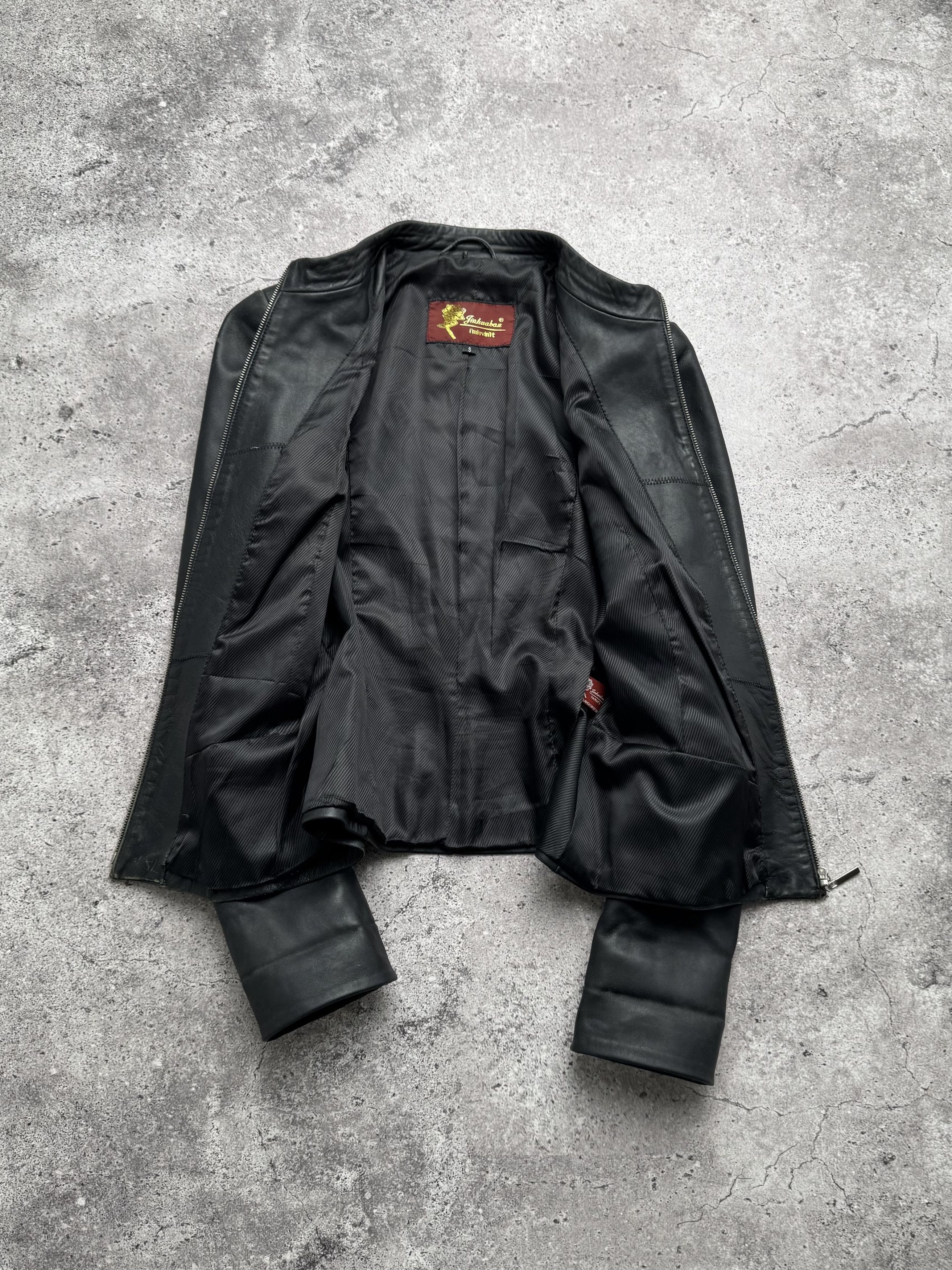 Vintage Cropped Leather Jacket C2(V490)