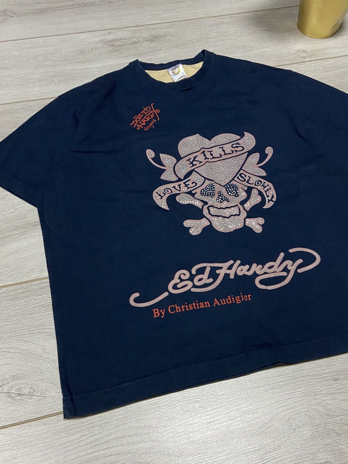 Ed Hardy Ed Hardy Love kills slowly rhinestones vintage skull t-shirt Size US M / EU 48-50 / 2 - 6 Thumbnail