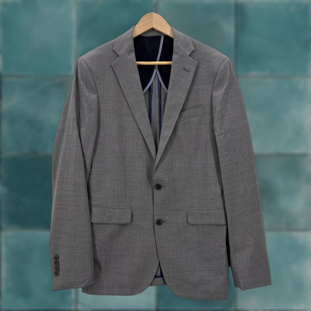 Cole Haan VINTAGE? (No) Cole Haan Blazer Mens 38L Gray Wool Two Button Sport Coat Grand.OS Unstructured Size 38R - 1 Thumbnail