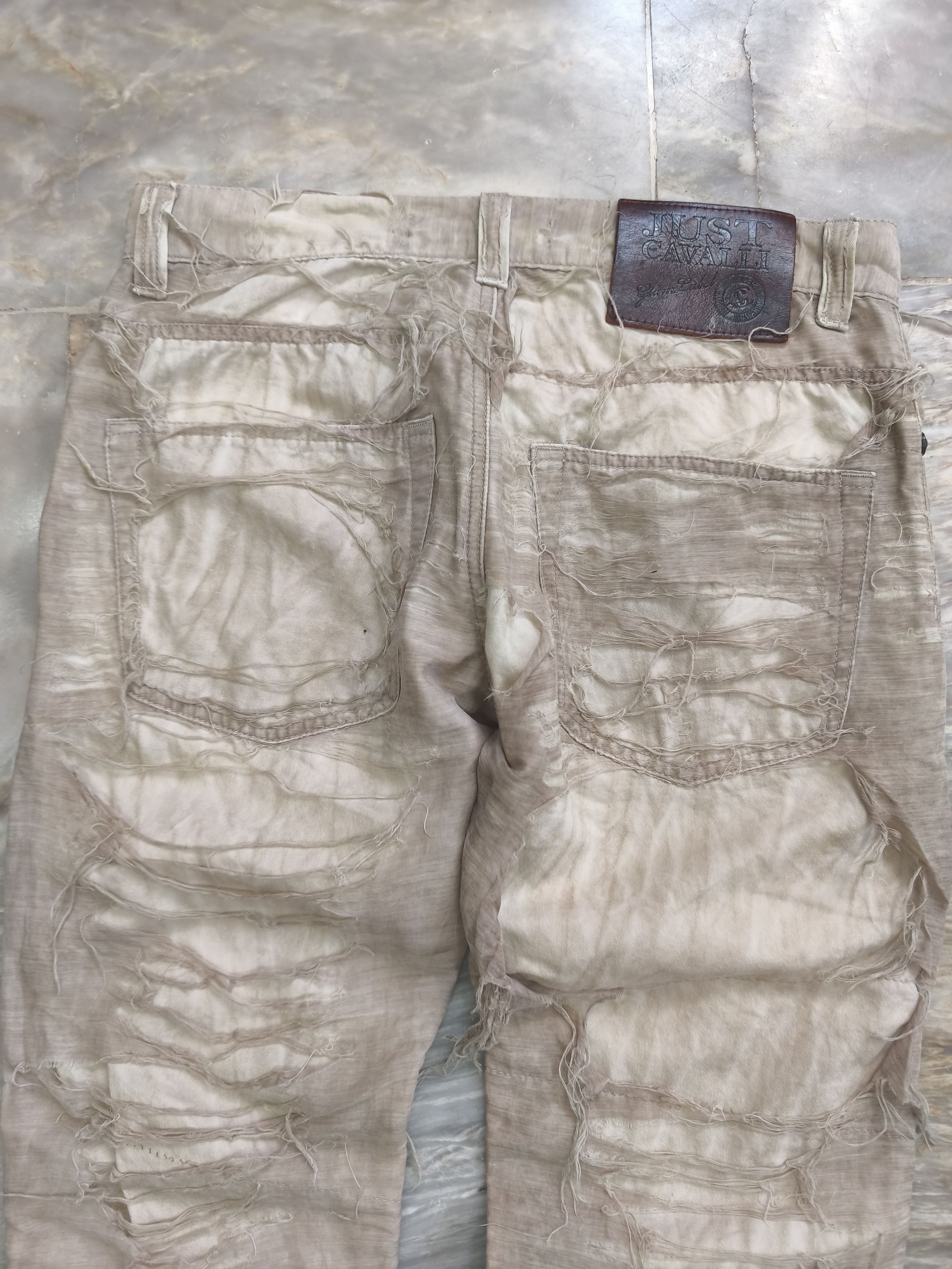 Just Cavalli JUST CAVALLI DISTRESSED DOUBLE LAYER DIE DYE JEANS 2000S Size US 31 - 7 Thumbnail