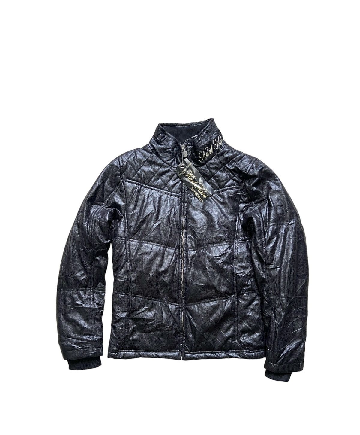 Karl Kani Vintage Karl Kani Golden King Of Black Quilted Riders Jacket Size US S / EU 44-46 / 1 - 1 Thumbnail