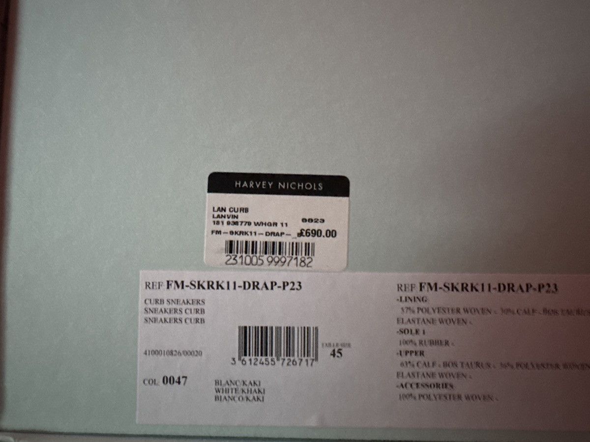 Lanvin Lanvin Curb White Khaki Size US 11.5 / EU 44-45 - 8 Thumbnail