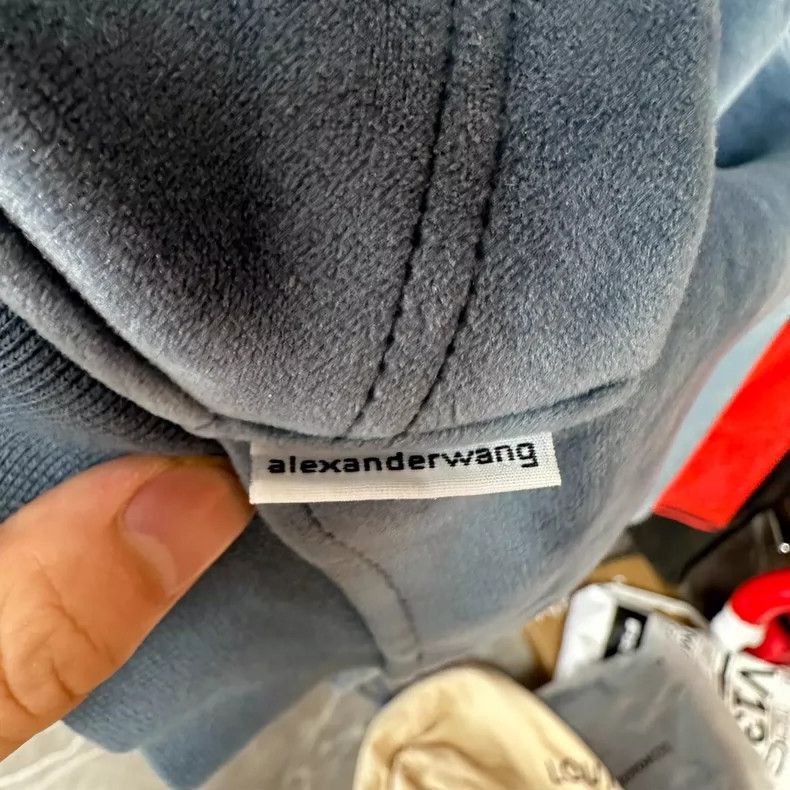 Alexander Wang Alexander Wang Blue Velvet Hoodie- Size US XS / EU 42 / 0 - 5 Thumbnail