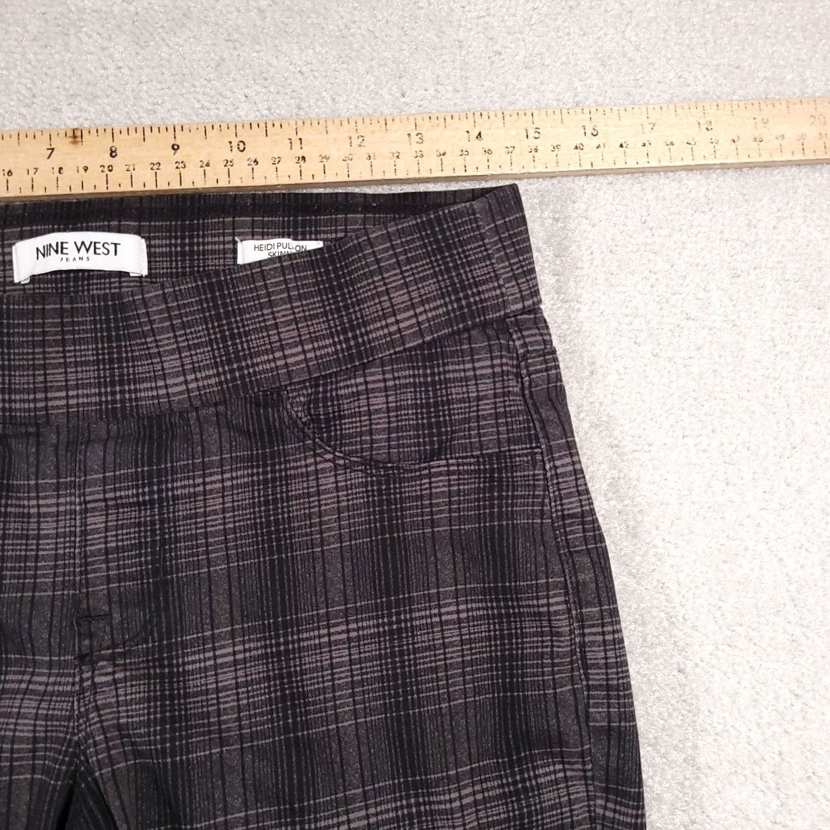 Nine West Nine West Heidi Pull-On Skinny Stretch Pant Women's 4 Gray Glasgow Plaid Pants Size 27" / US 4 / IT 40 - 5 Thumbnail