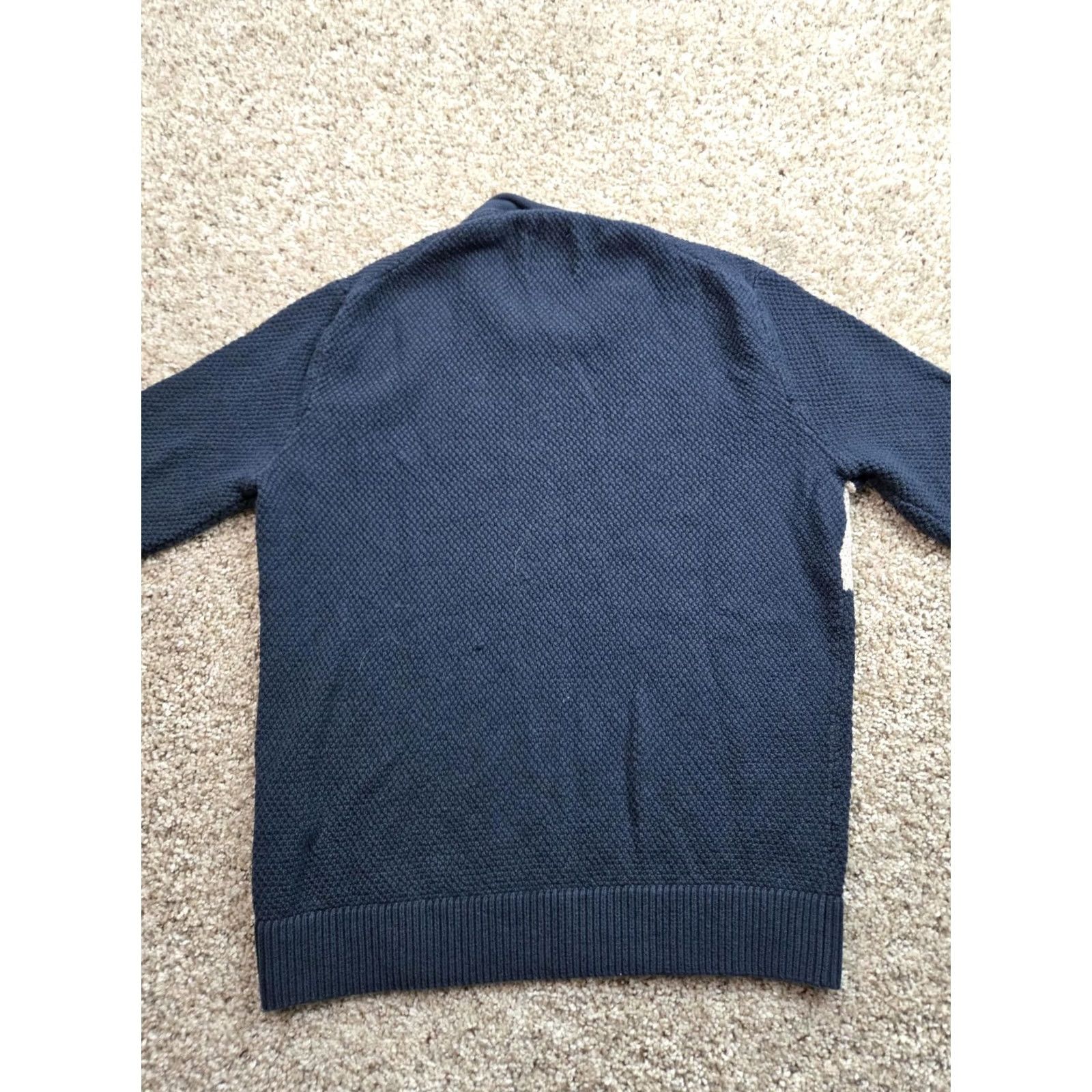 Abercrombie & Fitch Abercrombie & Fitch Sweater Mens Small Blue Stripe Waffle-Knit Roll Neck Crew Neck Pullover Knit Size US S / EU 44-46 / 1 - 5 Thumbnail
