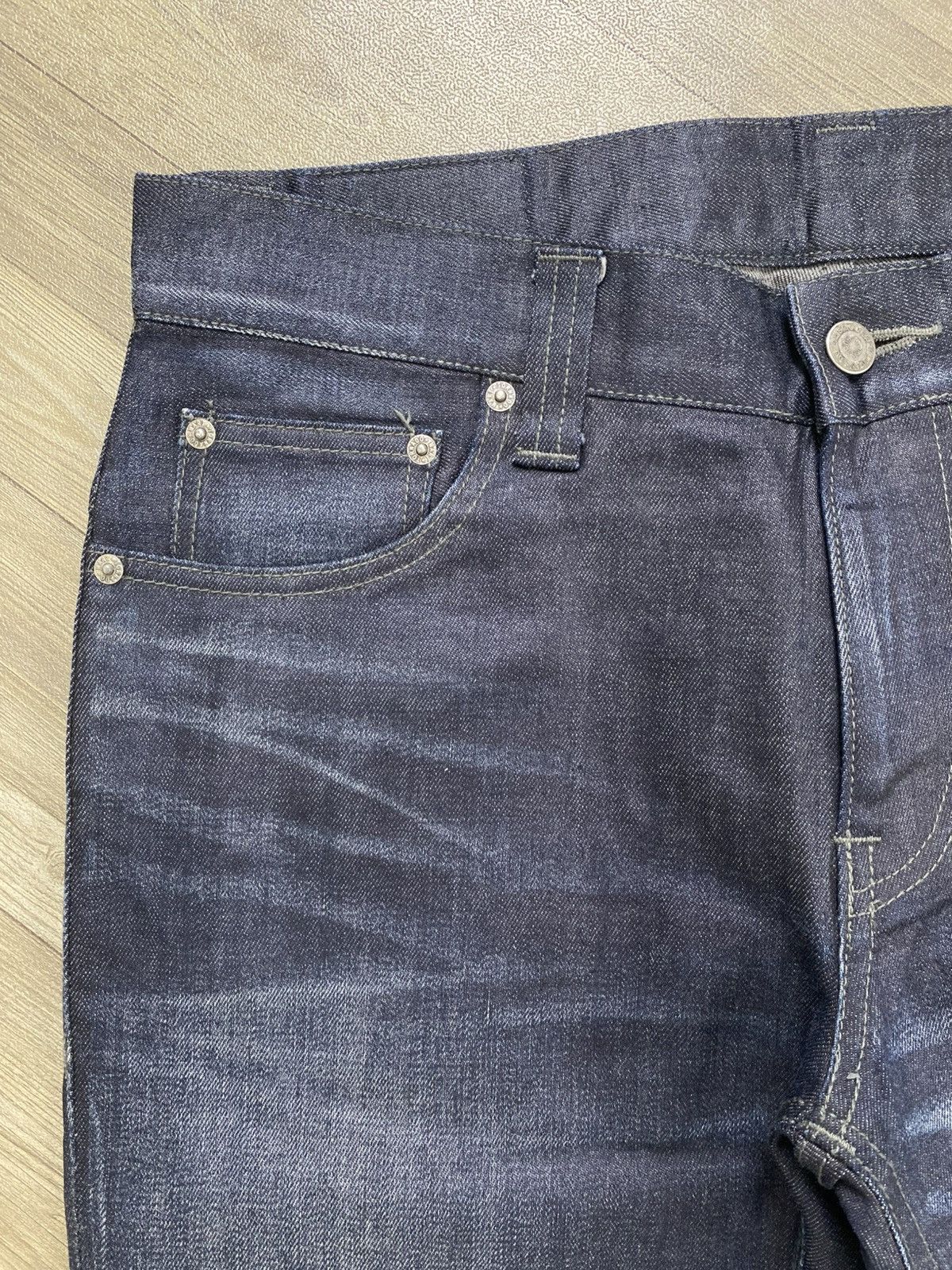 Tornado Mart 2000s Tornado Mart Waxed Clawmark Distressed Flared Jeans Size US 34 / EU 50 - 6 Thumbnail