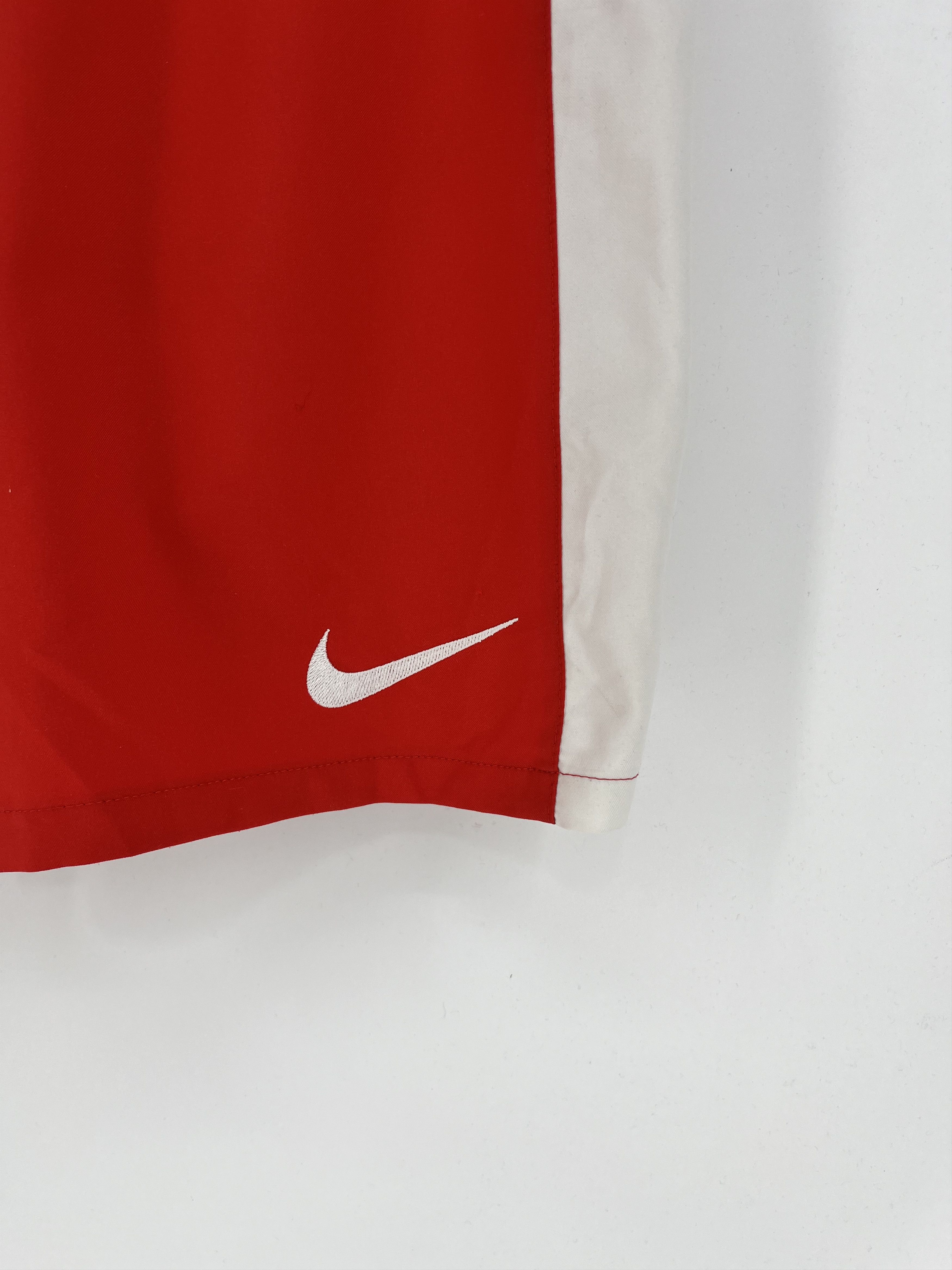 Nike 90s Vintage Nike Red Nylon Mini Swoosh Shorts Travis Sty Size US 32 / EU 48 - 7 Thumbnail
