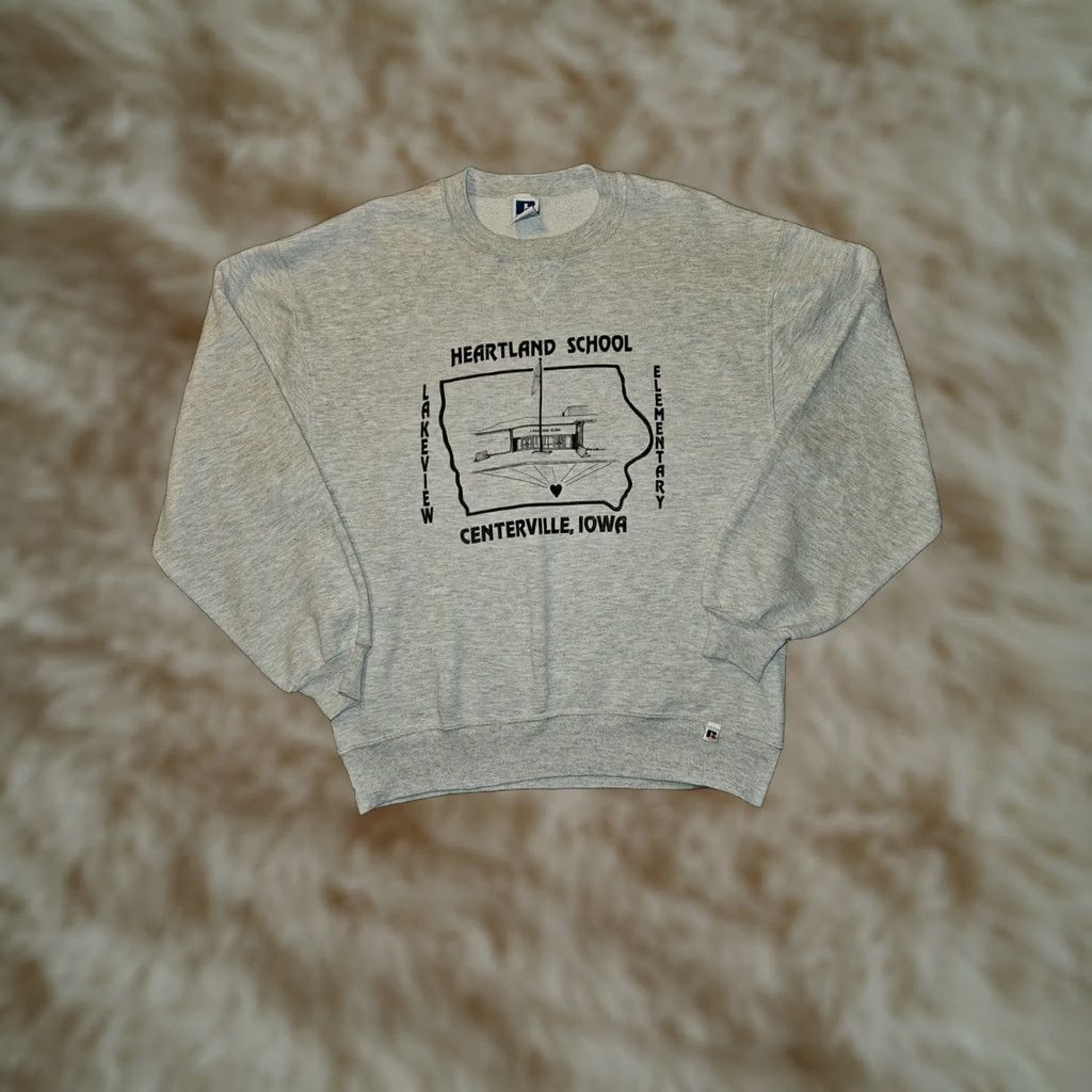 Russell Athletic VINTAGE Russell Athletic Sweatshirt Unisex Large Gray 90s USA Men's Pullover Crew Neck Long Sleeve Cotton Polyester Machine Washable{" "} Size US L / EU 52-54 / 3 - 1 Thumbnail