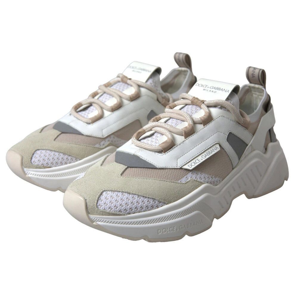 Dolce & Gabbana Dolce & Gabbana Sneakers White Beige Leather Sport DAYMASTER Size US 5 / IT 35 - 3 Thumbnail