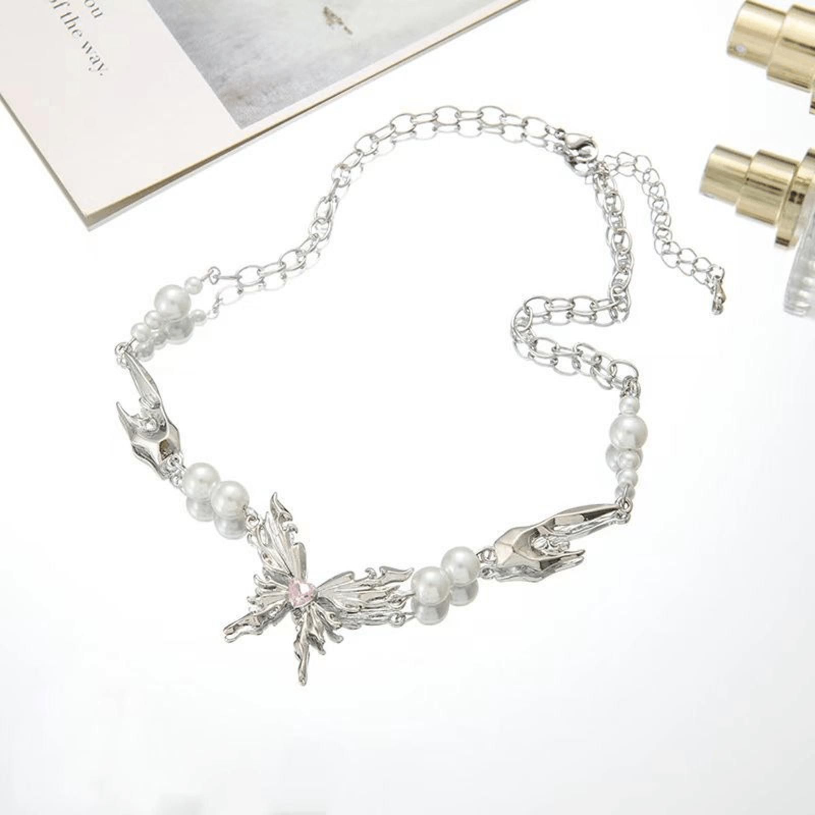 Jewelry Butterfly Pearl Necklace Size ONE SIZE - 3 Thumbnail