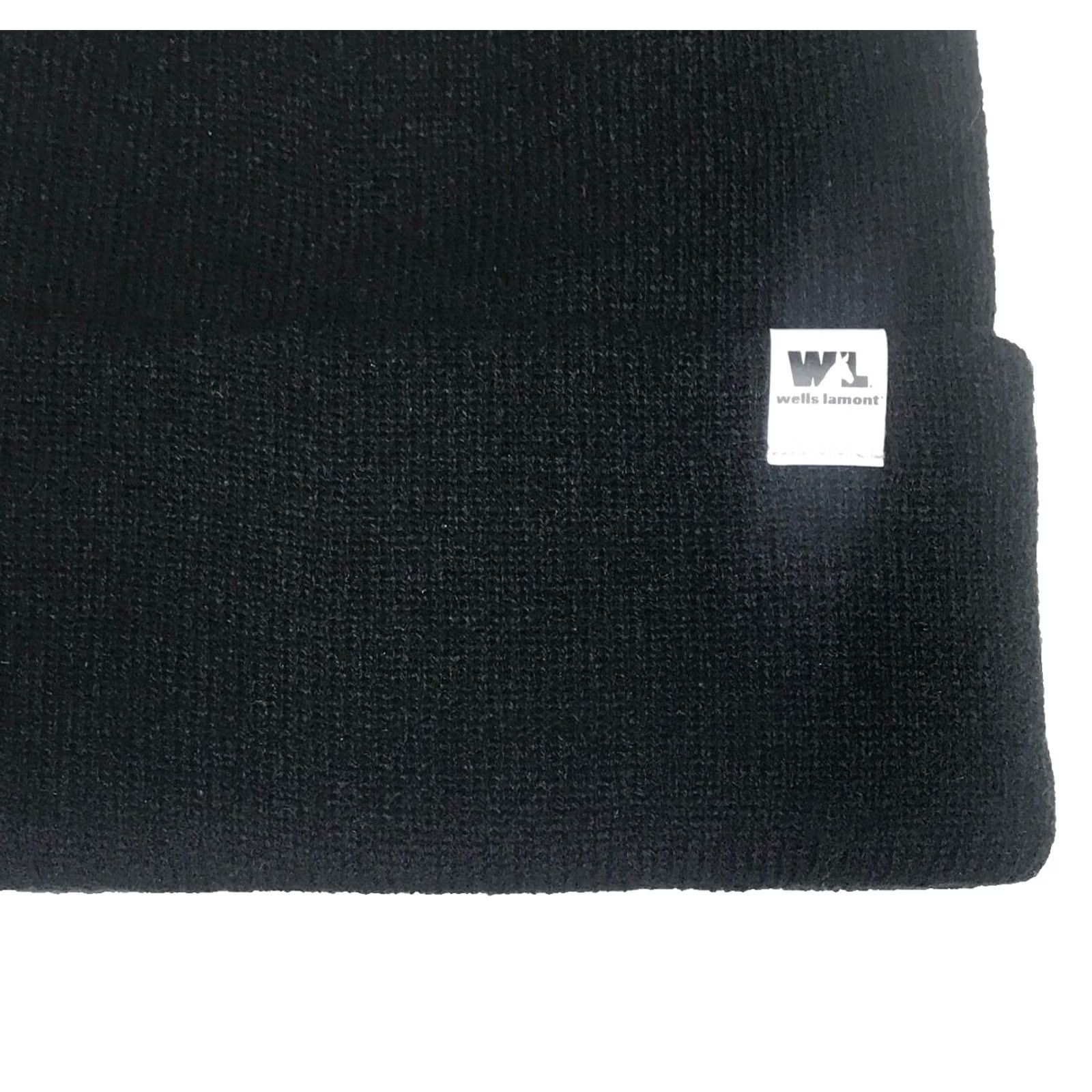 Vintage Wells Lamount Beanie Cuffed Knit Hat Mens One Size Black Knit Hat Size ONE SIZE - 3 Thumbnail