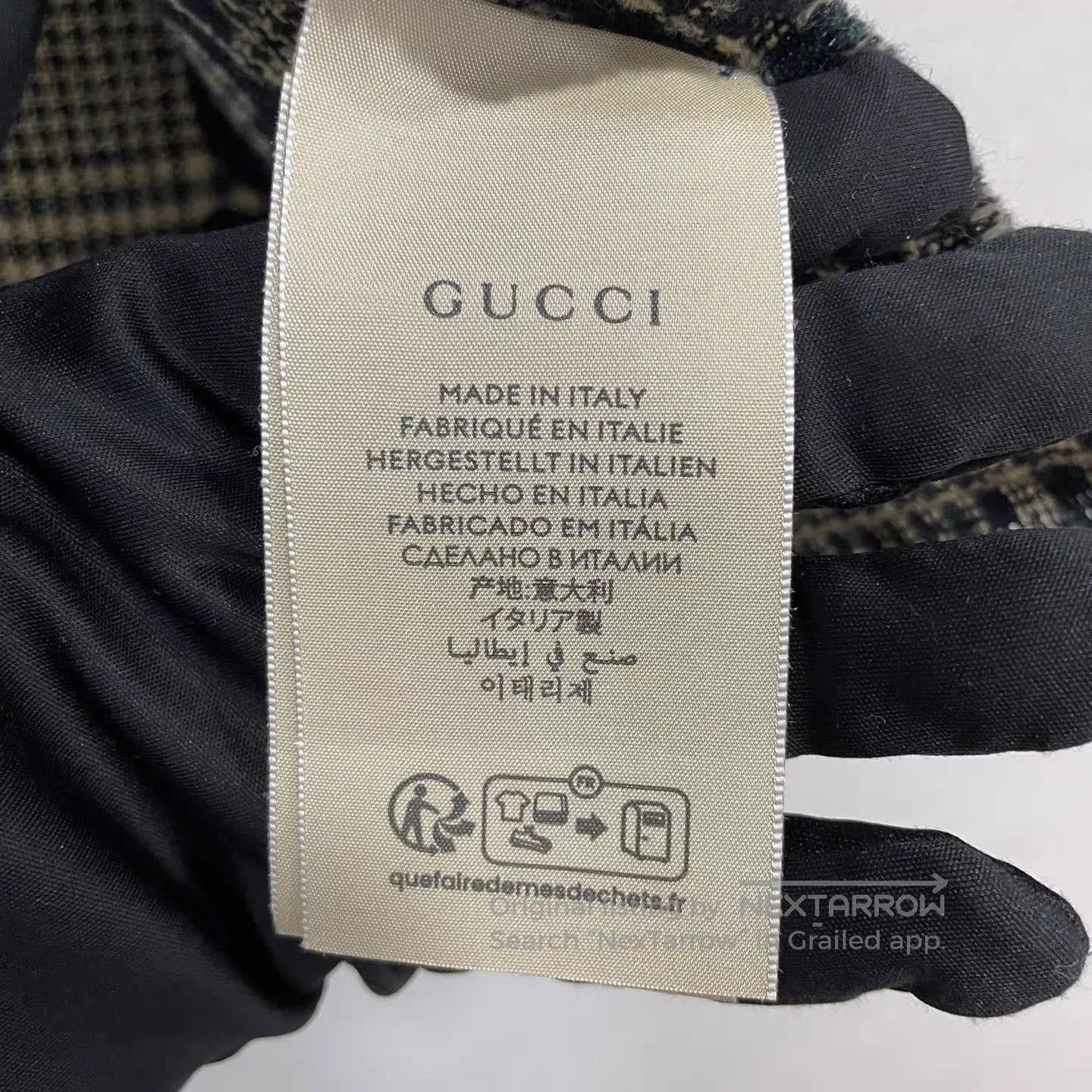 Gucci Black Patterned Fringed Scarf. Size ONE SIZE - 6 Thumbnail