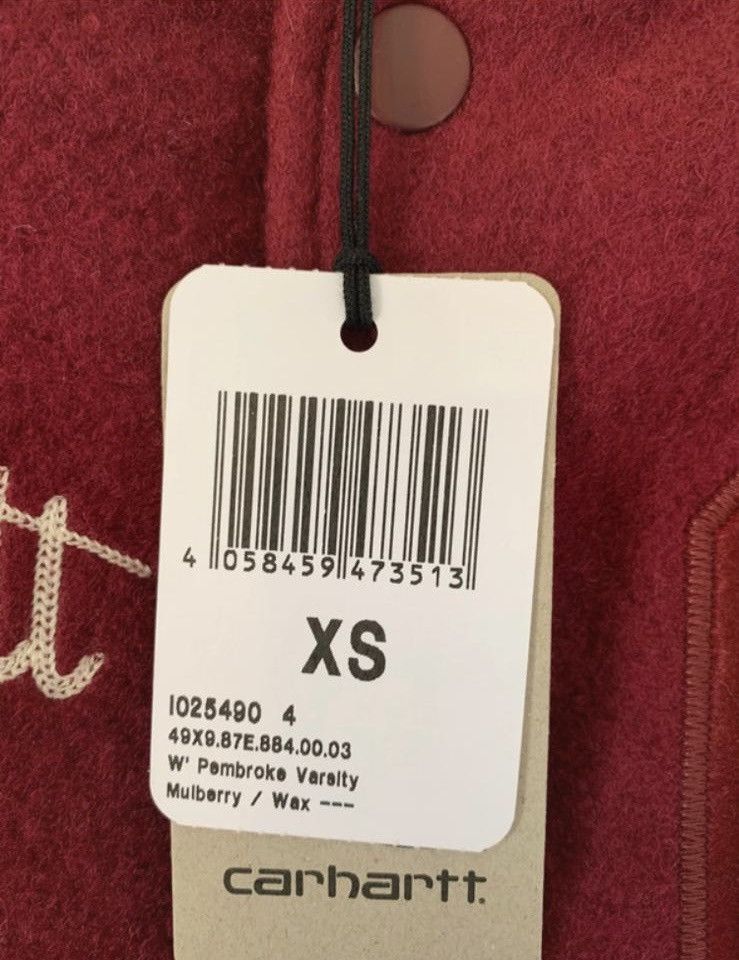 Carhartt Wip Varsity Jacket Carhartt Wip W Pembroke size XS Bordeaux new Size XS / US 0-2 / IT 36-38 - 7 Thumbnail