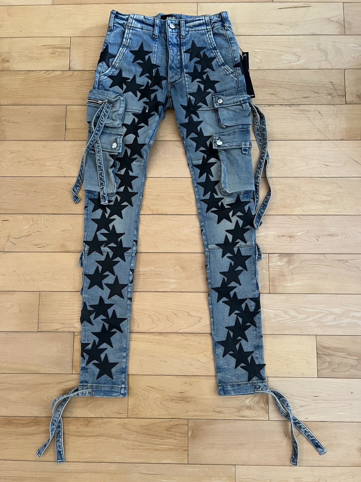 Amiri NWT - Amiri Blue Chemist Star Tactical Cargo Pants | Grailed