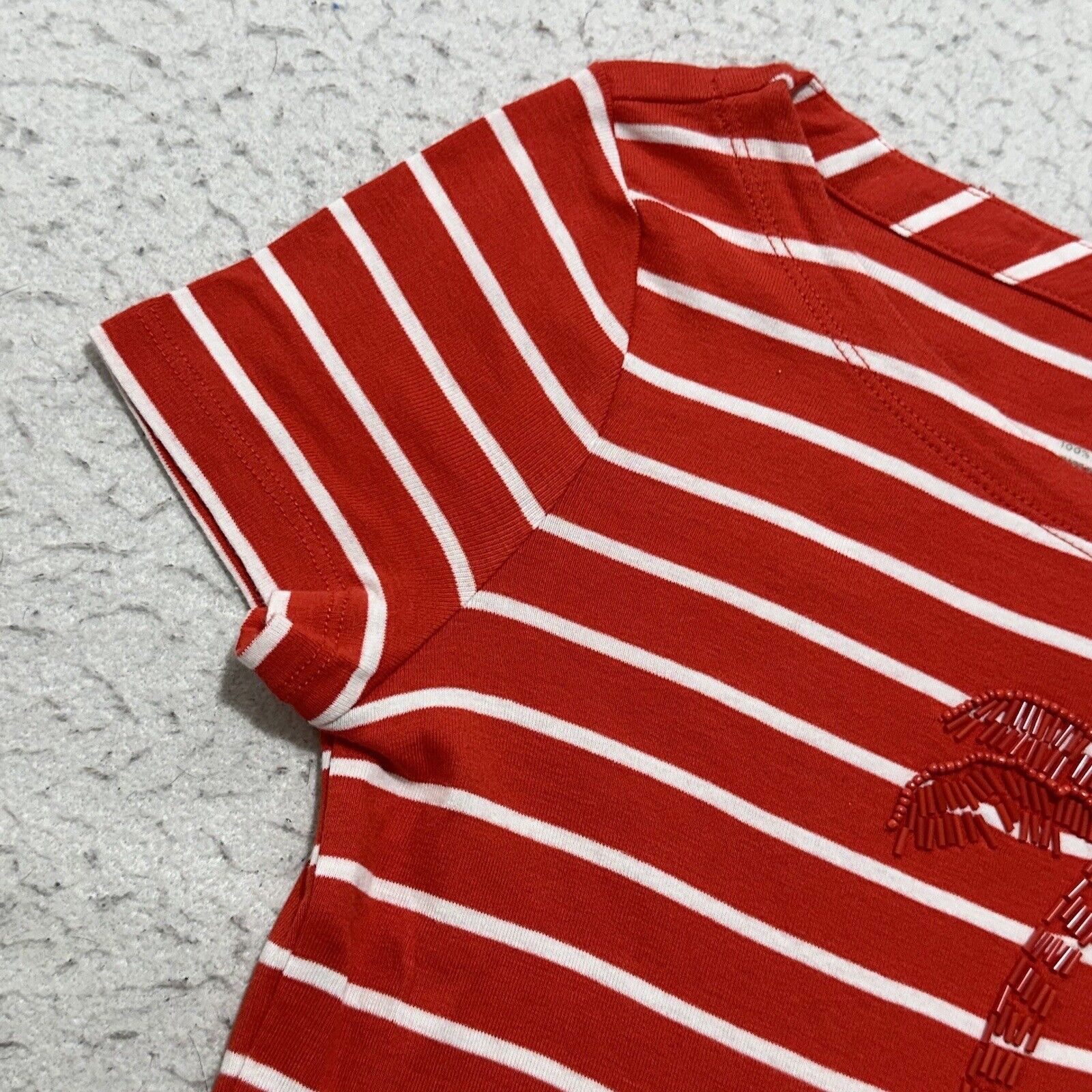 Other Talbots P Red White Stripe Short Sleeve T Shirt Palm Tree Size S / US 4 / IT 40 - 5 Thumbnail