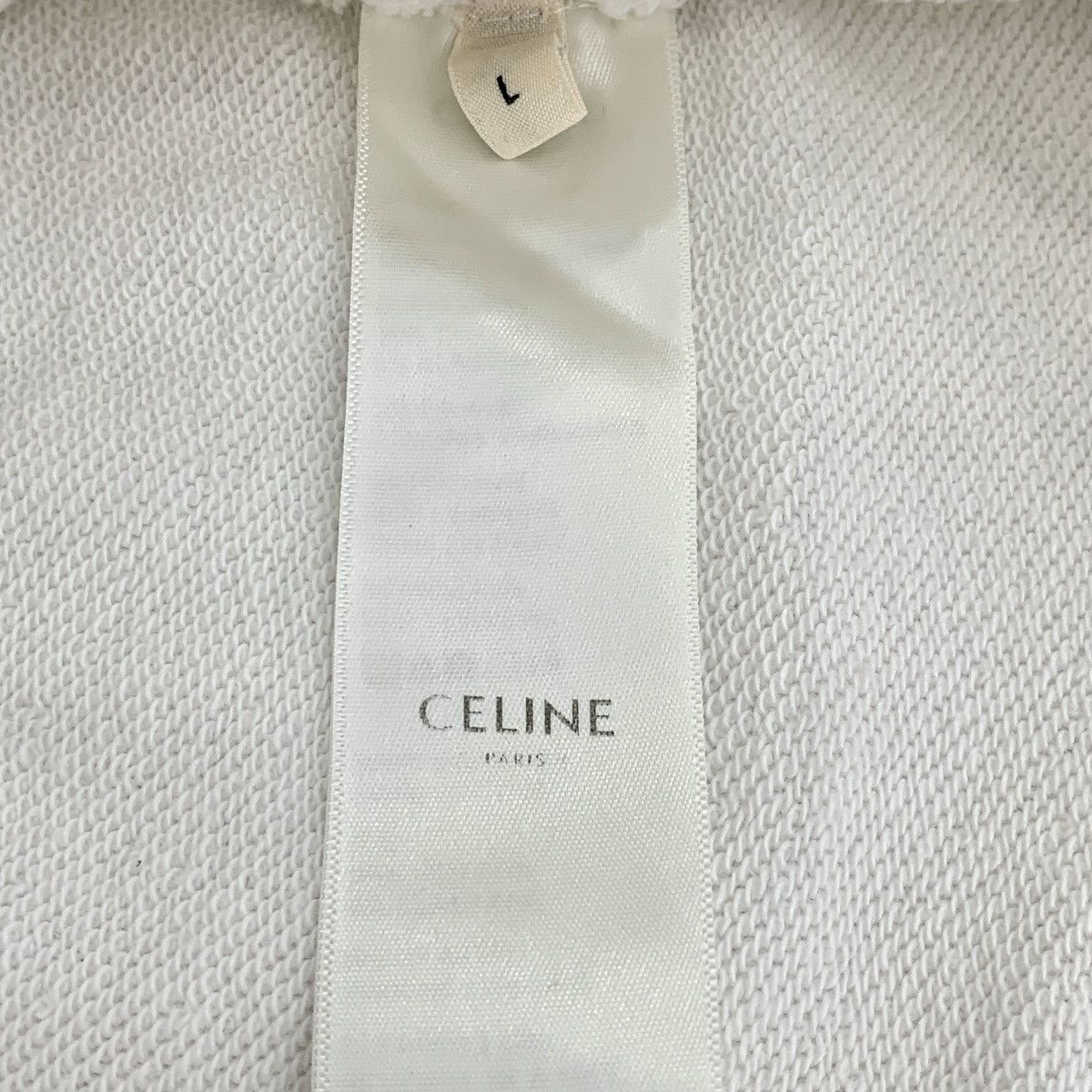 Celine Celine White Logo Printed Cotton Hooded Zip-Up Jacket K26WX Size L / US 10 / IT 46 - 7 Thumbnail