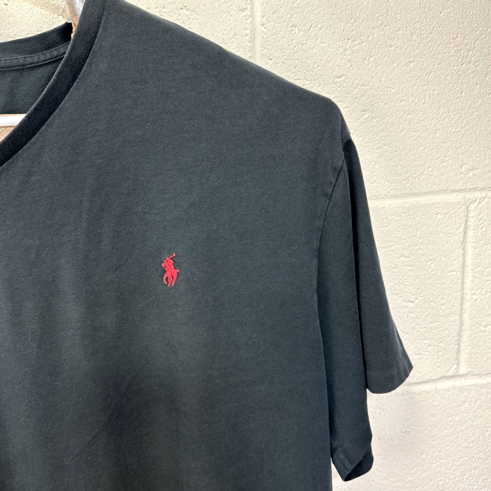 Ralph Lauren VINTAGE Polo Ralph Lauren T Shirt Mens 3XB Big Black V Neck Short Sleeve Red Logo Size US XXL / EU 58 / 5 - 6 Thumbnail