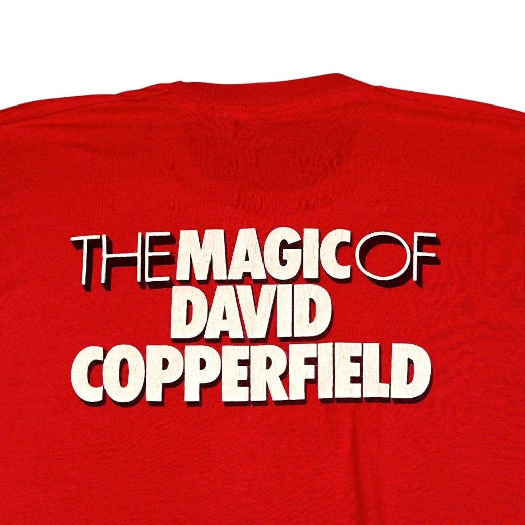 Vintage VINTAGE David Copperfield Shirt Screen Stars Adult MEDIUM Red 80s USA Cotton Blend T-Shirt Mens Size US M / EU 48-50 / 2 - 4 Thumbnail