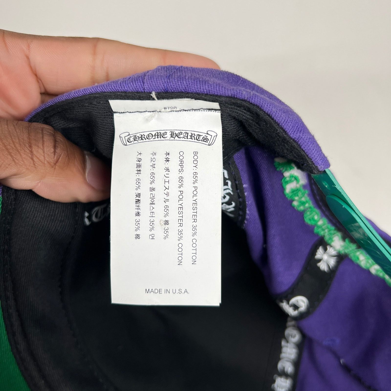 Chrome Hearts Chrome Hearts Purple/Green CH Baseball Cap Size ONE SIZE - 7 Thumbnail