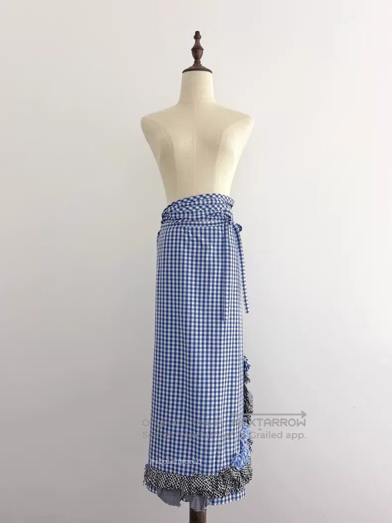 Comme des Garcons Comme Des Garcons size F Blue and White Plaid Flower Folded Size 22" - 6 Thumbnail