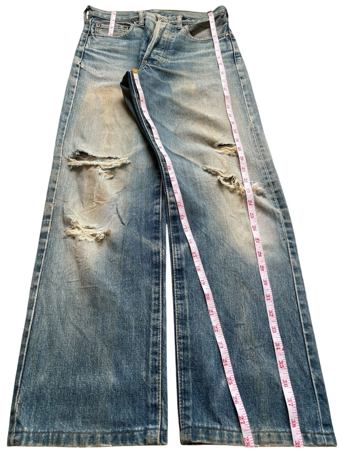 Levi's Vintage 80s Levis 503BXX Big E Selvedge Mud Wash Baggy Jeans Size US 28 / EU 44 - 15 Thumbnail