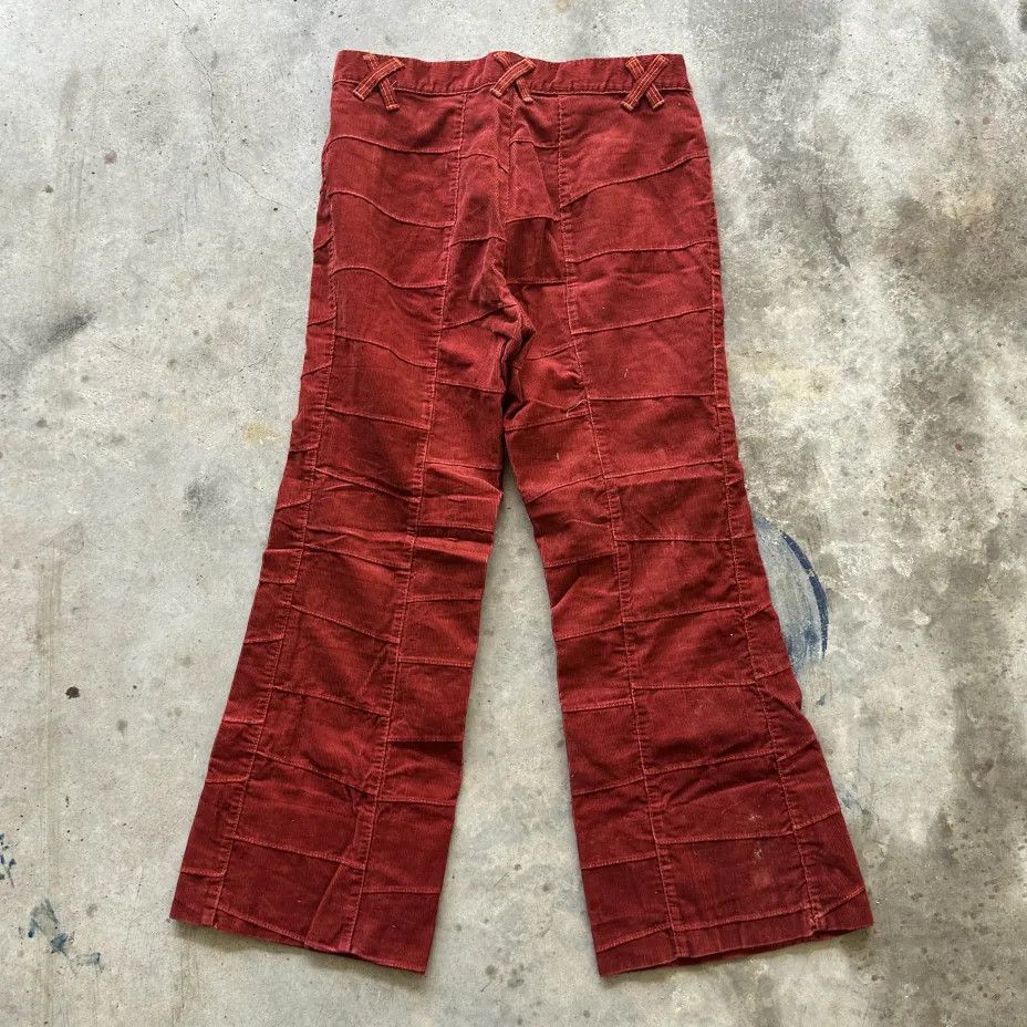 Other Vintage 60s Window Pane Patchwork Flared Red Pants Size US 32 / EU 48 - 5 Thumbnail
