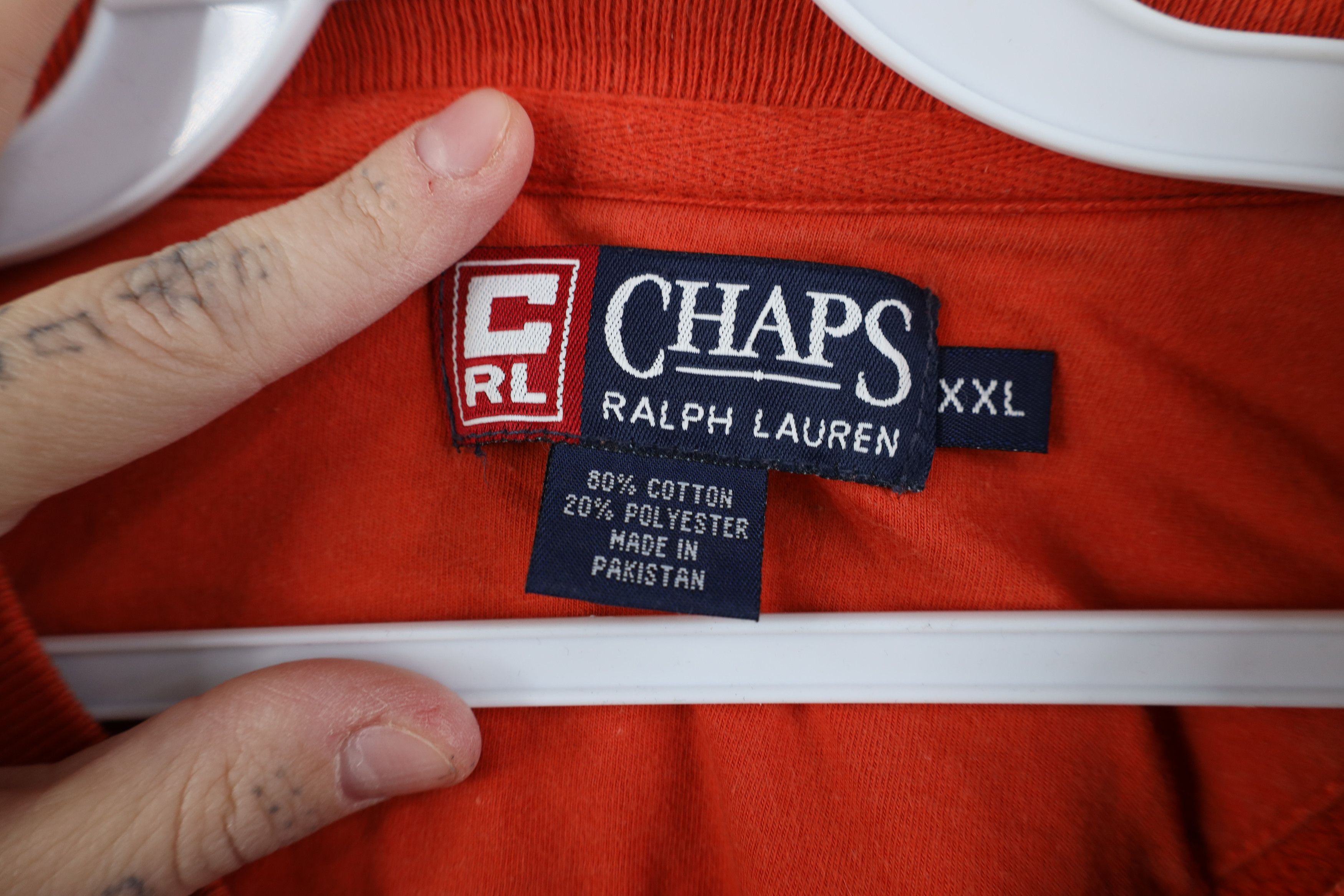 Polo Ralph Lauren Vintage 90s Chaps Ralph Lauren Crewneck Sweatshirt Orange Size US XXL / EU 58 / 5 - 6 Thumbnail