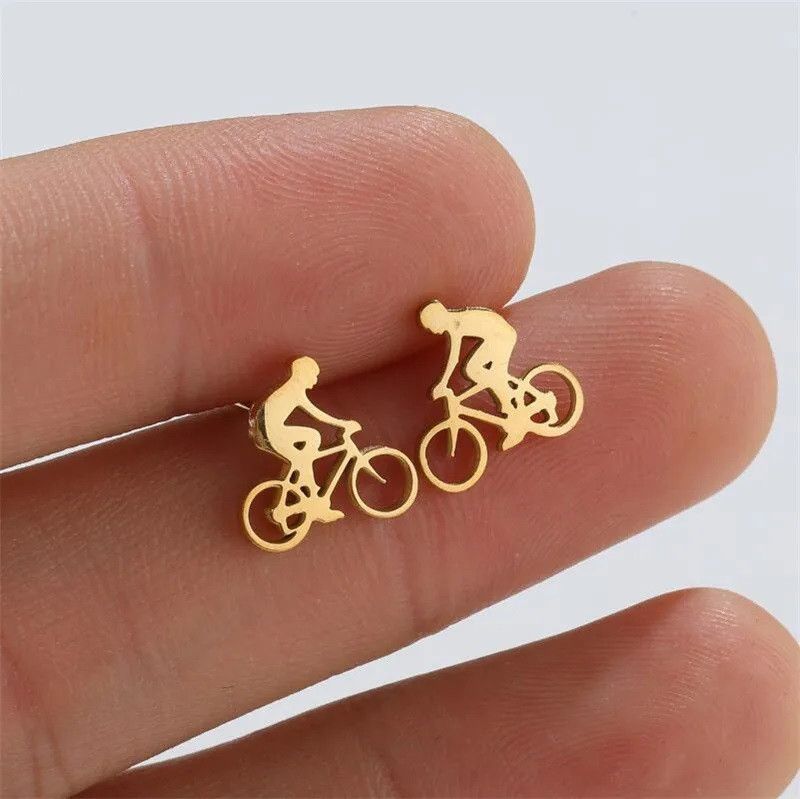 Jewelry Bike Bicycle Mini Stud Earrings Charm Earring Gift Size ONE SIZE - 1 Thumbnail
