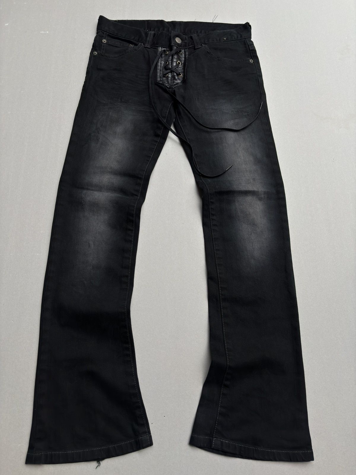 【フォロー割適用】00s TORNADO MART Lace Up Oil Ja Tornado Mart l lace up flare jeans | Grailed