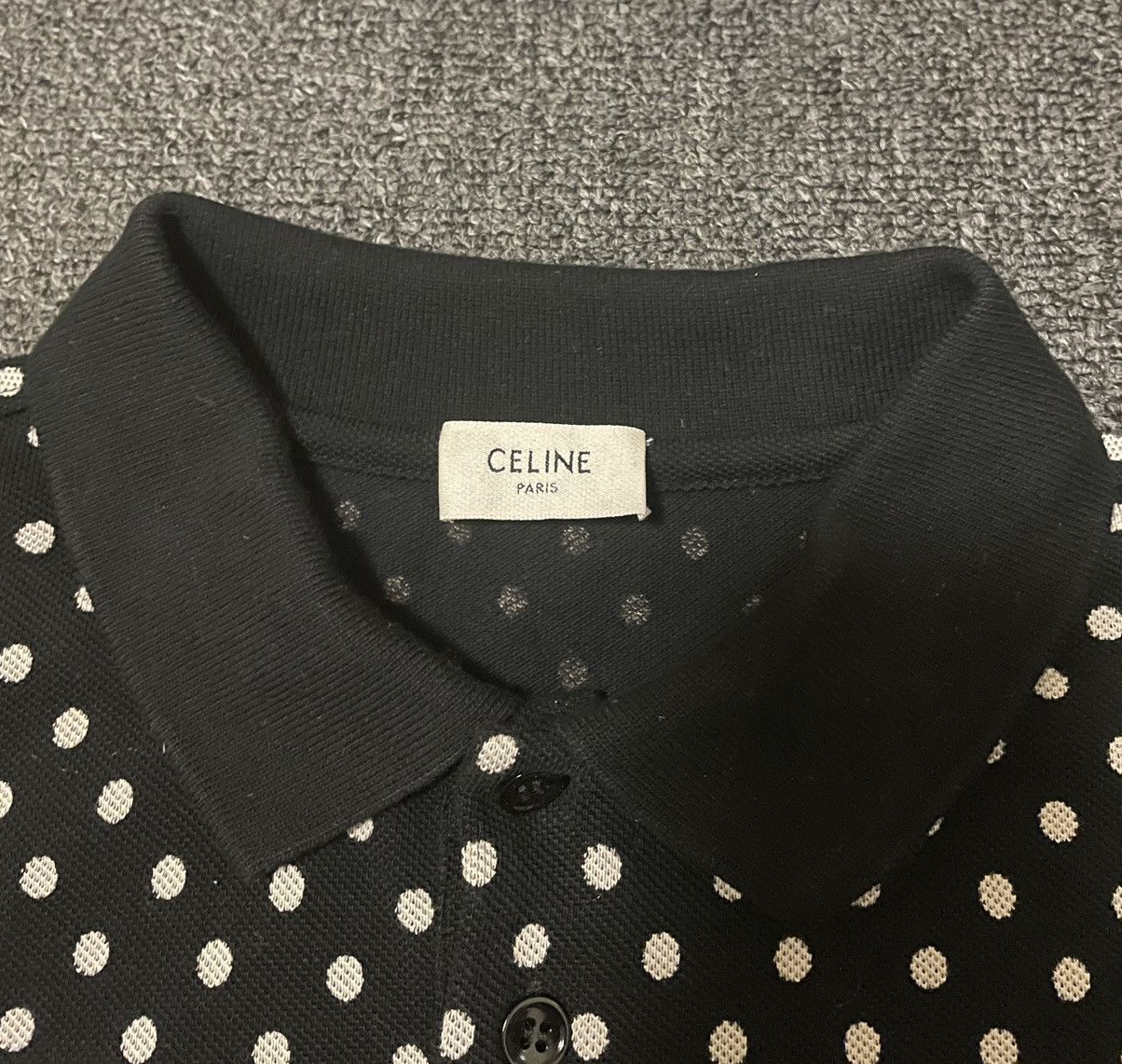 Celine CELIN unisex white dot polo T-shirt size L Size US L / EU 52-54 / 3 - 7 Thumbnail