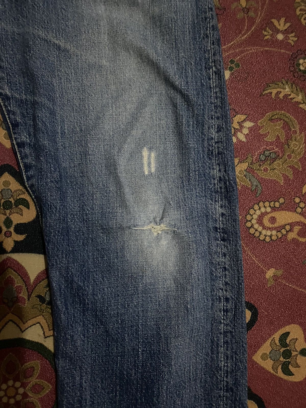RRL Ralph Lauren 🔥RARE🔥🔥Vintage Double RL Distressed Denim Pants Size US 34 / EU 50 - 11 Thumbnail
