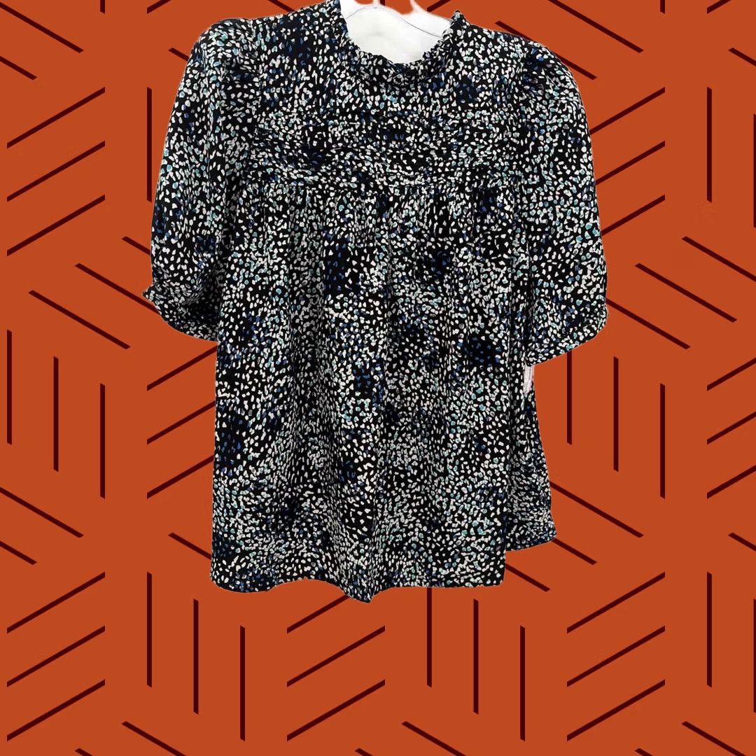 Vintage Entro Blouse Blue Medium Size M / US 6-8 / IT 42-44 - 1 Thumbnail