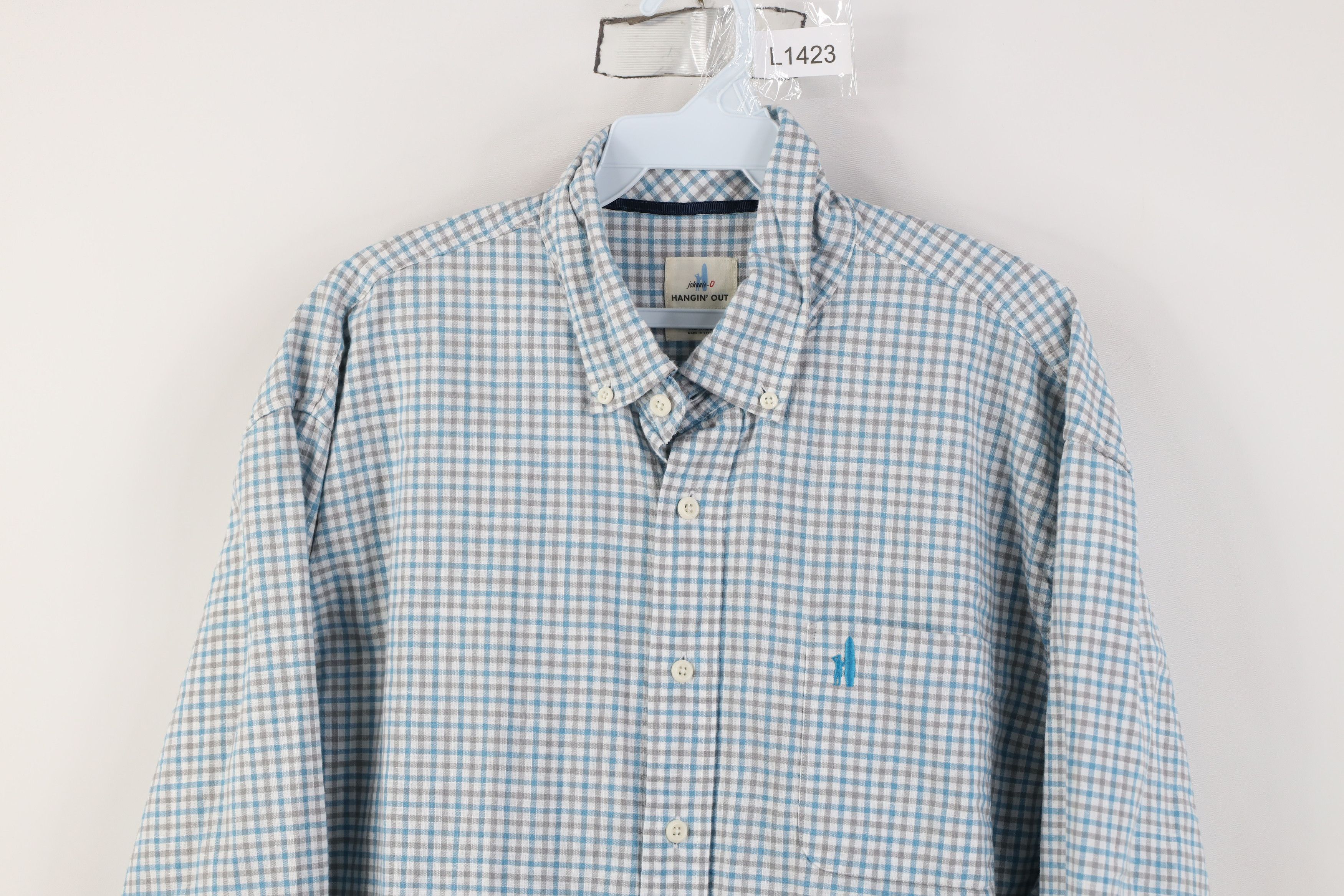 johnnie-O Johnnie O Hangin Out Weave Collared Button Down Shirt Plaid Size US XL / EU 56 / 4 - 2 Thumbnail