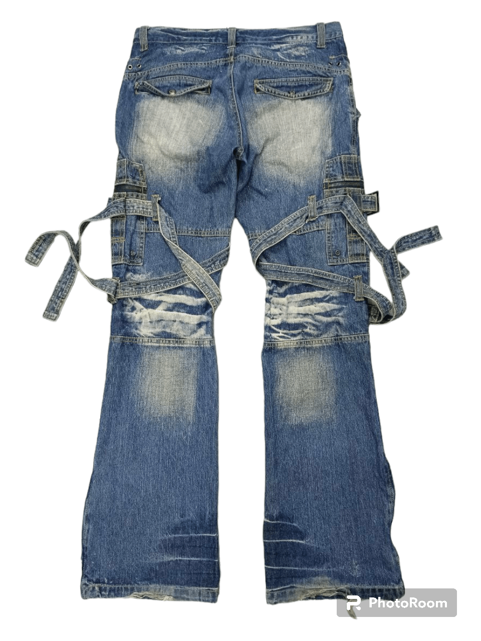 Japanese Brand FLARE BONDAGE ZIPPER SICK TOPISM DENIM PANTS Size US 32 / EU 48 - 2 Thumbnail