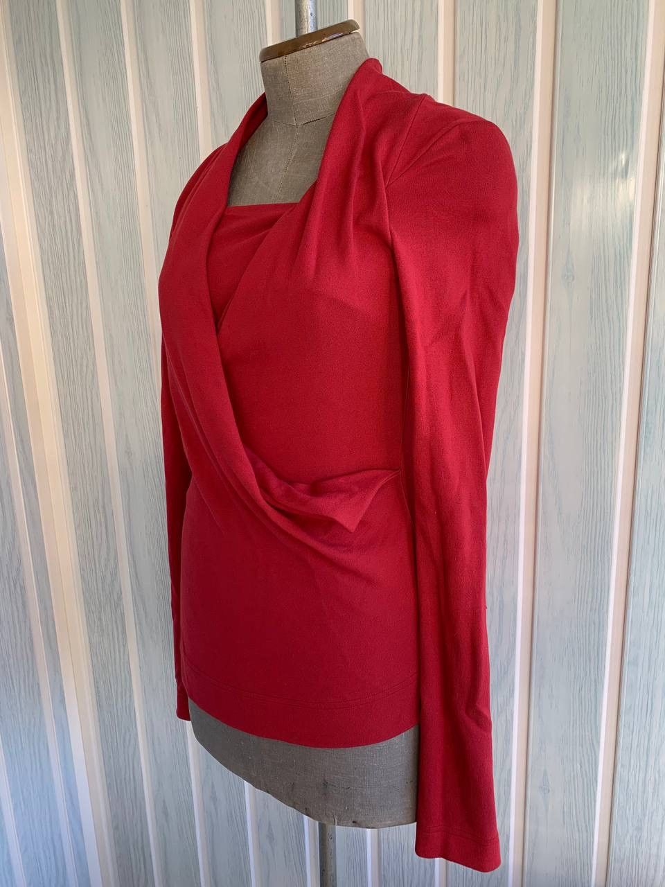 Designer × Vivienne Westwood Vivienne Westwood Anglomania Red Asymmetric Wrap Blouse Size S / US 4 / IT 40 - 2 Thumbnail
