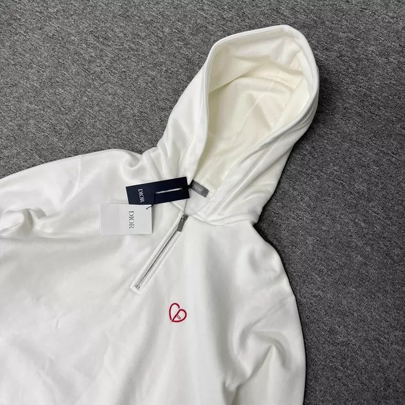 Dior Love Heart Embroidery HalfZip Hoodie-2506