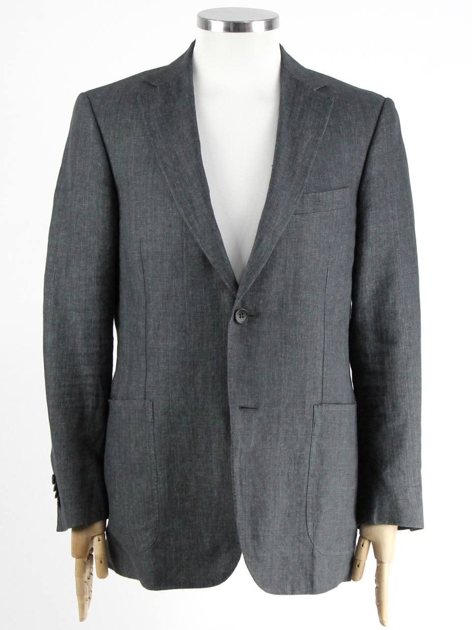 Ermenegildo Zegna GRITTI BY ERMENEGILDO ZEGNA Linen checkered jacket Size 50R - 1 Thumbnail