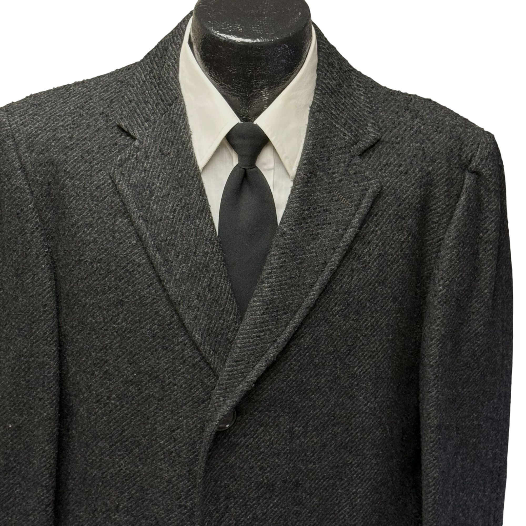 Other Vtg Robert Hall Charcoal TRENCH Coat Gentlemans Jacket Size 44R - 2 Thumbnail