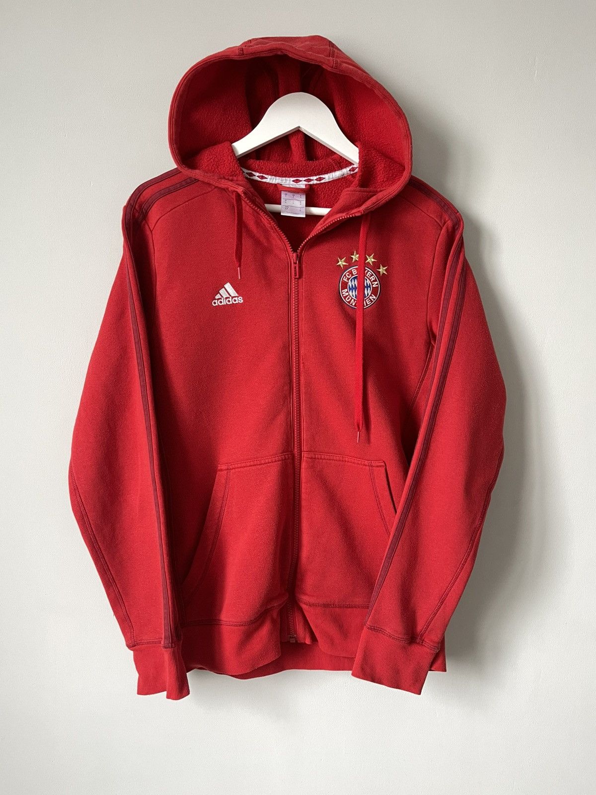 Adidas Adidas Bayern Munchen Red Zip Hoodie Track Jacket Size US S / EU 44-46 / 1 - 1 Thumbnail