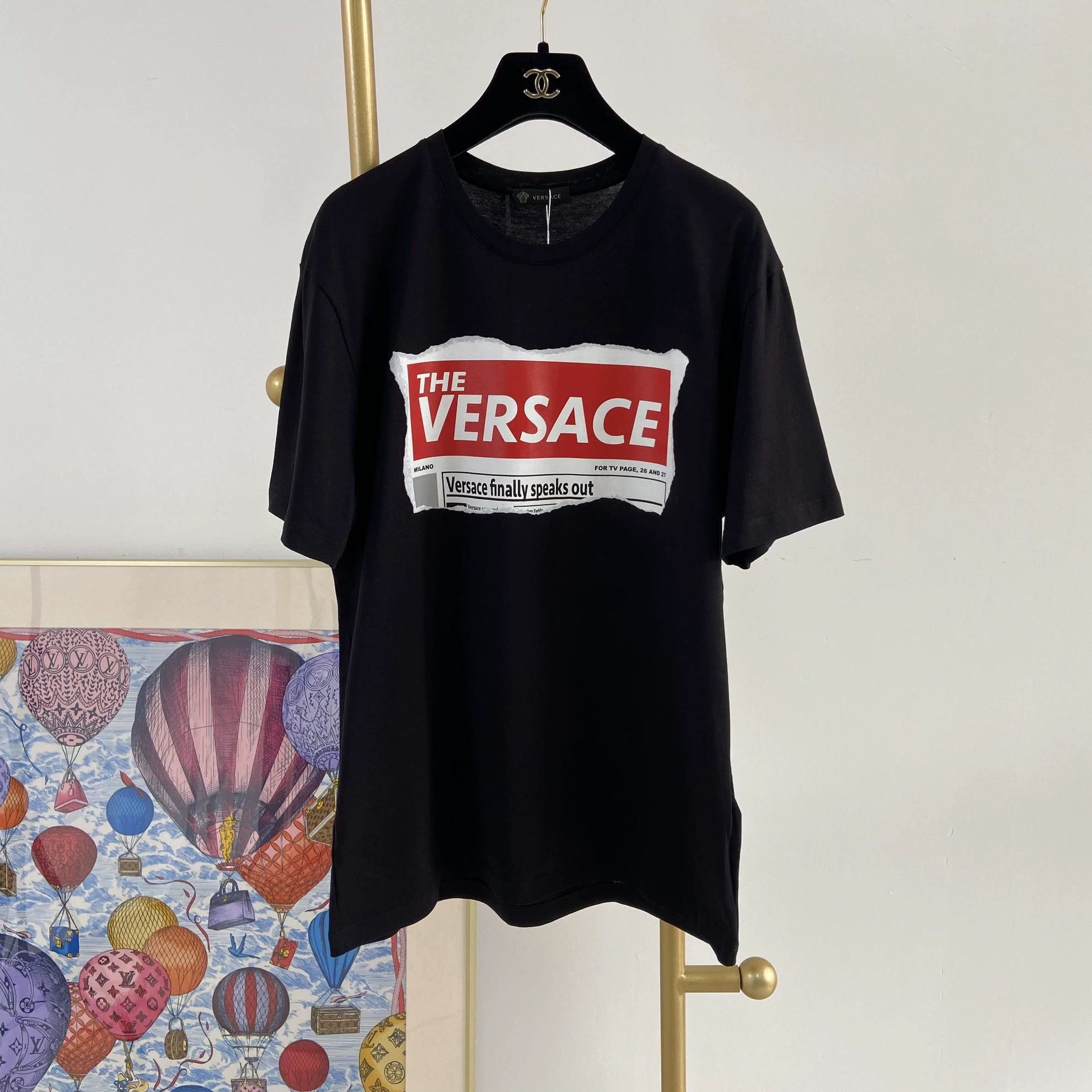 Versace Versace Black Logo T-Shirt L With Tags 5646 Size L / US 10 / IT 46 - 2 Thumbnail
