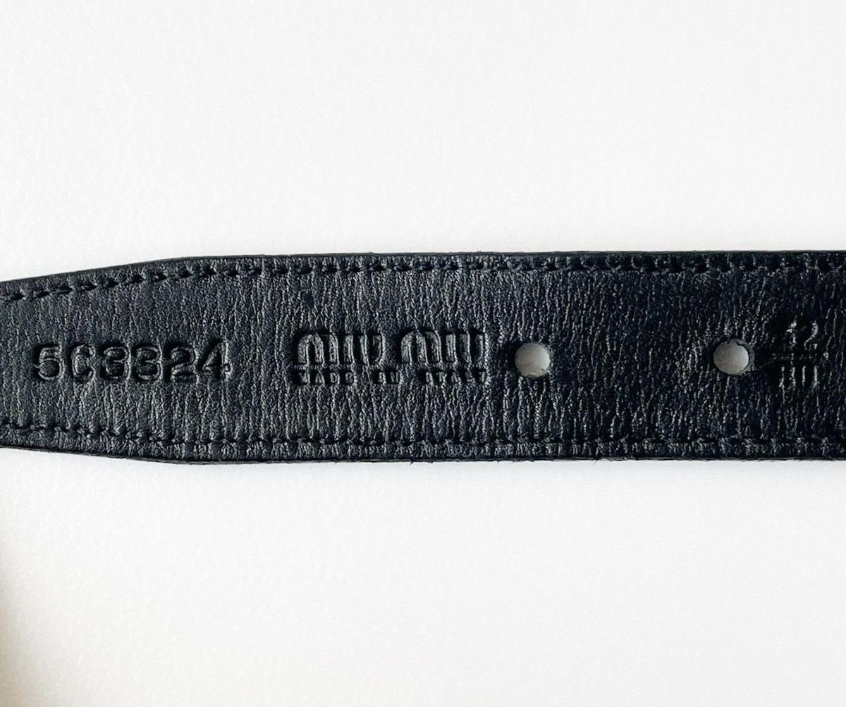 Miu Miu Miu Miu Metal Chain Black Leather Belt Size 30 - 14 Thumbnail