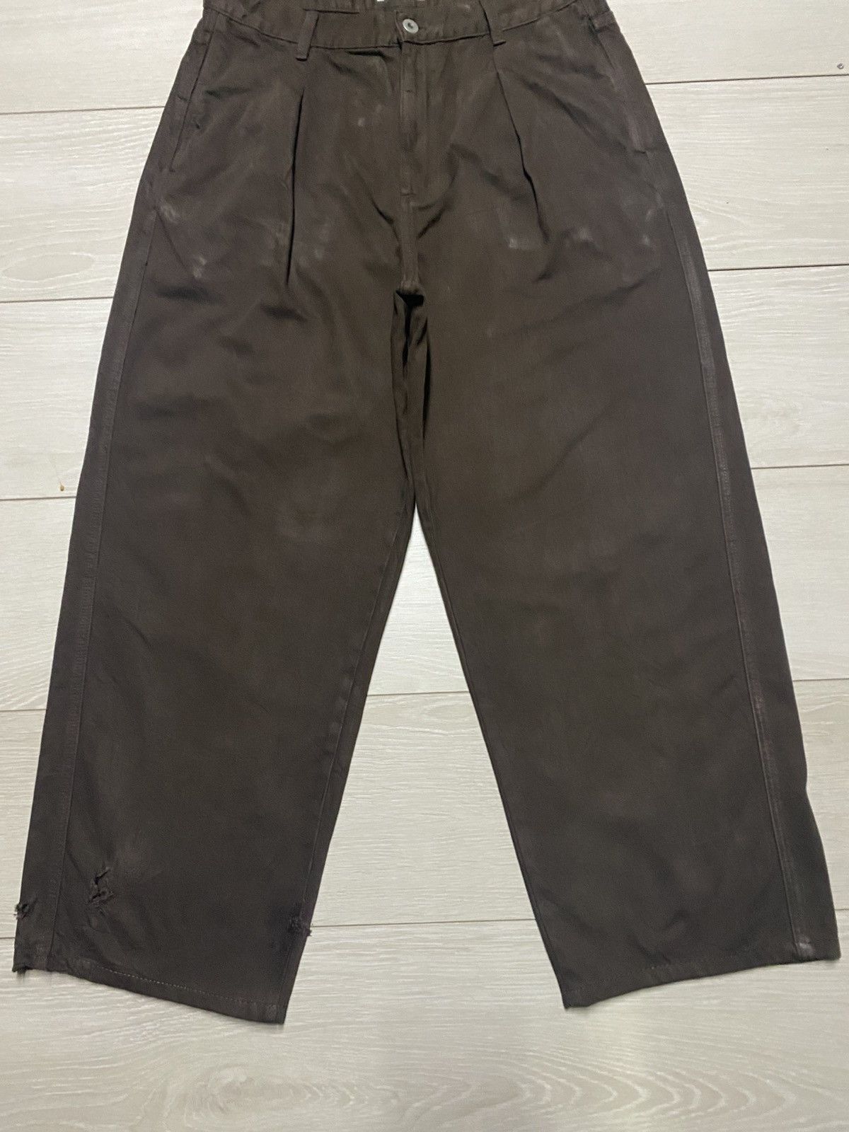 Jil Sander × Uniqlo Uniqlo Sky Brown Distressed Like Jnco Super Baggy Jeans Size US 30 / EU 46 - 5 Thumbnail