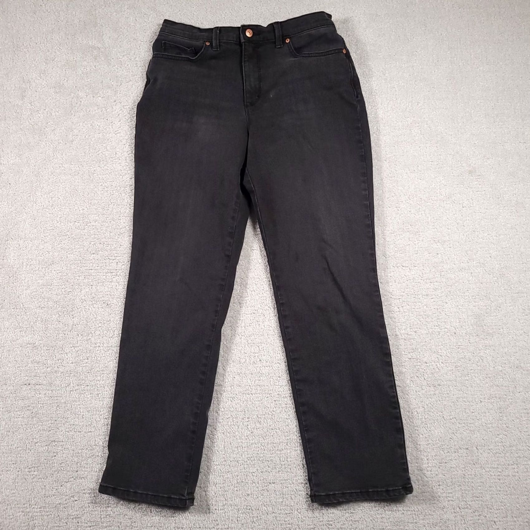 Gloria Vanderbilt Gloria Vanderbilt Amanda Jeans Women's 10 Short Denim Black Stretch Straight Leg Jeans Size 32" / US 10 / IT 46 - 2 Thumbnail